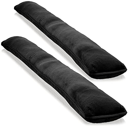 COM-FOUR® 2X Zugluftstopper für Tür und Fenster - Microfaser Windstopper- Energie sparen mit Luftzugstopper - 1kg Schwerer Türstopper (02 Stück - schwarz) von com-four