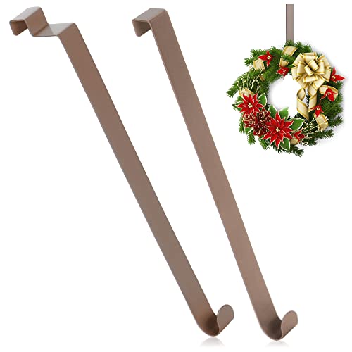 com-four® 2x Türhaken aus Edelstahl - 26 cm Haken für Türkränze und Dekoration - Aufhänger für Türen innen und außen - Kleiderhaken zum Einhängen von com-four