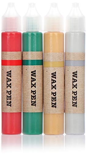 COM-FOUR® 4-teiliges Wachsstifte für Kerzen Set - Wachs-Liner in tollen Farben - Kerzenpen zum Bemalen von Kerzen - Candle Liner - Kerzenstift (04 Stück - Wachsstifte) von com-four