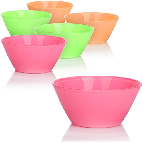 com-four® 6x Dipschale, dekorative Servierschüssel für Dips, Saucen, Meze, Eis und Antipasti, Snackschale in tropischen Farben (6 Stück - gelb. pink. orange - Glas) von com-four