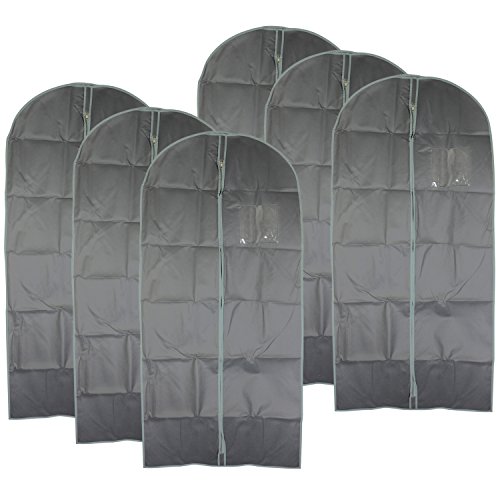 com-four® 6X Kleidersack, Kleiderhülle mit Reißverschluss und Sichtfenster, Schutzhülle für Transport und Lagerung von Hemden, Anzügen und Jacken von com-four
