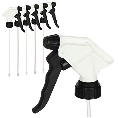 COM-FOUR® 6x Sprühaufsatz - Sprühkopf mit 28/400 Gewinde - Aufsatz für Sprühflaschen - Zerstäuberkopf mit EPDM-Dichtung für Basen, Alkohole, Ketone und organische Säuren von com-four