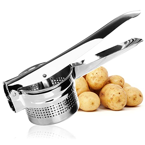COM-FOUR® Kartoffelpresse - Handpresse für Kartoffeln, Obst und Gemüse mit herausnehmbaren Siebeinsatz - Ideal für Kartoffelbrei & feine Spätzle (1 Stück - V3) von com-four