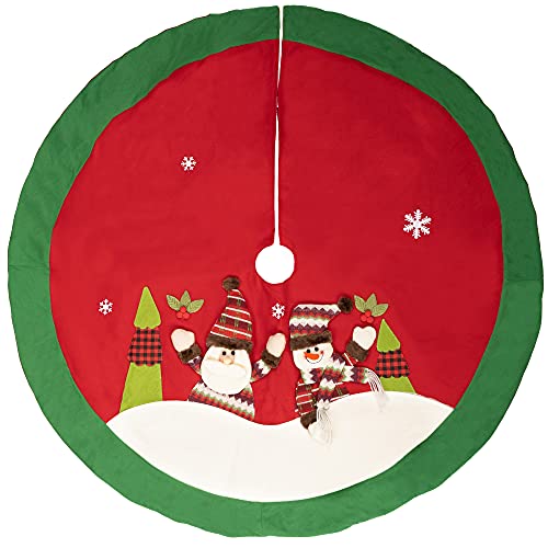 com-four® Premium Weihnachtsbaumdecke zum Schutz vor Tannennadeln - runde Christbaumdecke für den Weihnachtsbaum - Unterlage mit Weihnachtsmotiv von com-four
