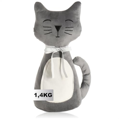 COM-FOUR® Türstopper, schwerer Türhalter, süßes Katzendesign, funktionelles Wohnaccessoire, Stopper für Fenster und Türen, optimal bei Durchzug (Katze Mandy) von com-four