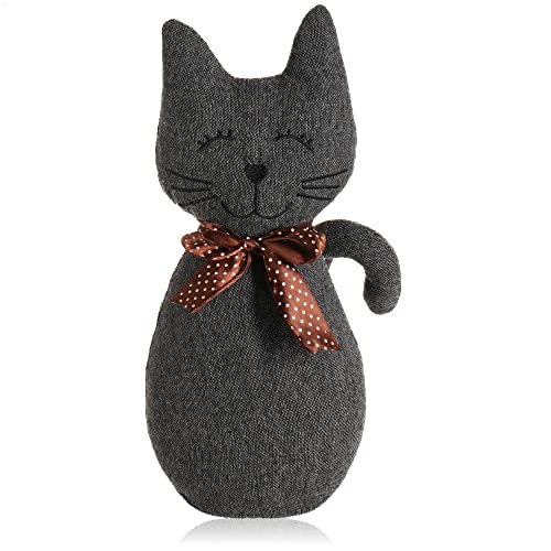 COM-FOUR® Türstopper, schwerer Türhalter, süßes Katzendesign, funktionelles Wohnaccessoire, Stopper für Fenster und Türen, optimal bei Durchzug (Katze Krissy) von com-four