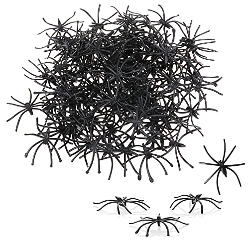 com-four® 100x Deko-Spinnen - Kunststoffspinnen als Streudeko - Tischdekoration für Horror-Partys zu Halloween - gruselige kleine Spinnen aus Plastik von com-four