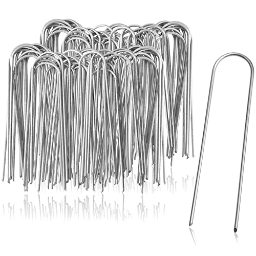 com-four® 100x Erdanker 150x25x3mm aus beschichtetem Stahl - robuste Erdnägel zur Befestigung von Unkrautvlies und Folien - Bodenanker für Garten und Camping - rund (100 Stück - 150x25x3mm) von com-four