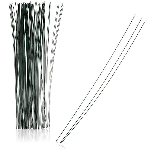 com-four® 100x Floristendraht - Drahtstäbe ummantelt für Pflanzen - Steckdraht grün - Basteldraht - Bindedraht zum Modellieren und Fixieren von Pflanzen - 300 x 0,8 mm (100 Stück 300 x 0.8 mm) von com-four