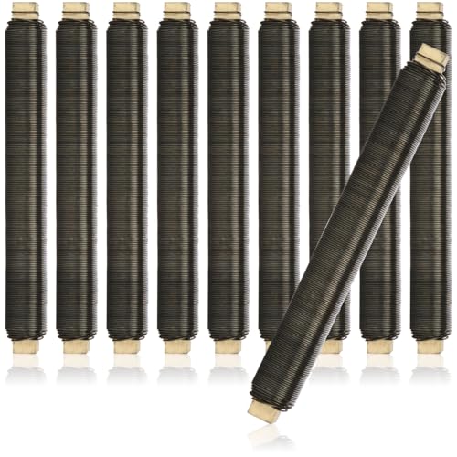 com-four® 10x Blumenwickeldraht-Set, Bindedraht geglüht auf Holzstab gewickelt, Stärke 0,65 mm, 1000 g (Geglüht - 10 Stück) von com-four