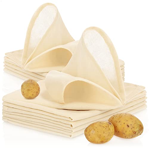com-four® 10x Kartoffel-Press-Säckchen aus 100% Baumwolle - wiederverwendbarer Kloßsack zur Herstellung von Knödeln und Klößen - Presstuch oder Seihtuch (10 Stück) von com-four