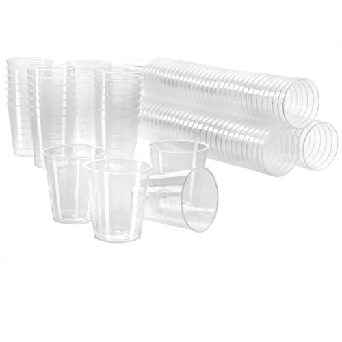 com-four® 120x Schnapsbecher Mehrweg - Schnapsgläser - Shotglas für Party, Camping und unterwegs - wiederverwendbar und spülmaschinengeeignet (120 Stück - transparent) von com-four