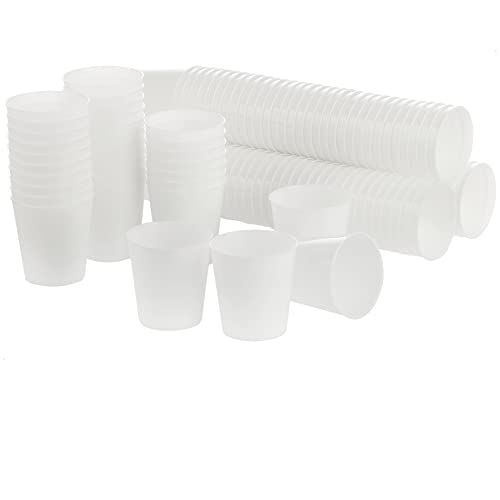 com-four® 120x Schnapsbecher Mehrweg - Schnapsgläser - Shotglas für Party, Camping und unterwegs - wiederverwendbar und spülmaschinengeeignet (120 Stück - weiß) von com-four