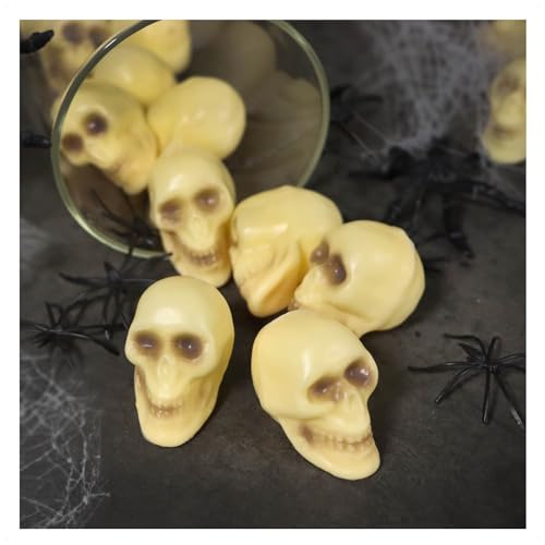 com-four® 12x Deko-Totenkopf - Halloween-Deko Totenschädel aus Kunststoff - künstliche Knochen als Dekoration für Fasching, Motto-Partys und Día de los Muertos (Totenköpfe) von com-four