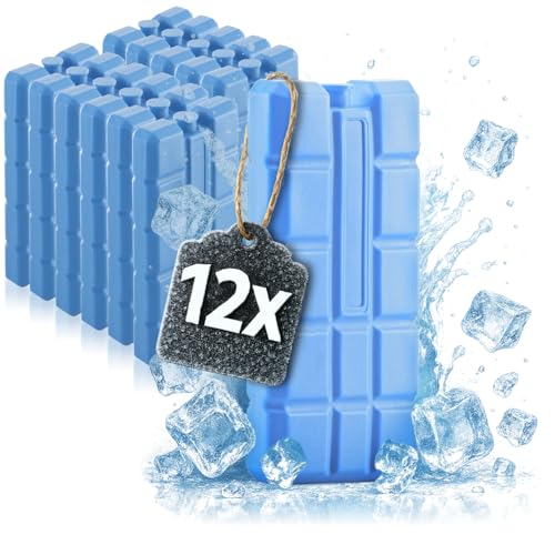 com-four® 12x Kühlakku in blau - Kühlelemente für Kühlbox und Kühltasche - Kühlakkus für Haushalt und Freizeit von com-four