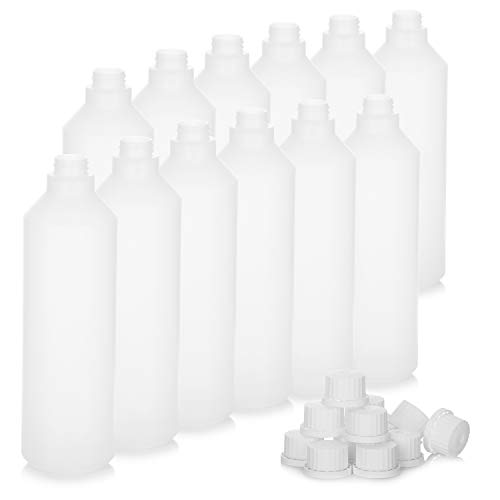 com-four® 12x Kunststoffflasche HDPE 790 ml - Nachfüllflasche für Seifenspender - Chemikalienflasche mit Schraubverschluss 28/400 - Leerflasche zum Befüllen - Laborflasche (0790ml) von com-four