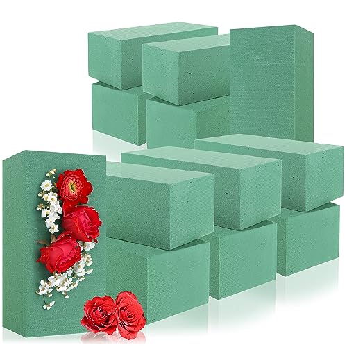 com-four® 12x Steckmasse für Blumengestecke - Steckschaum für Frischblumen - Steckschwamm zum Basteln für Hochzeit und Geburtstag, Blumensteckschaum, Gestecke von com-four
