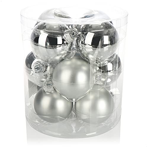 com-four® 12x Weihnachtskugel - Christbaumkugeln aus Glas für Weihnachten - Baumschmuck für den Christbaum - Christbaumschmuck - Glaskugeln von com-four