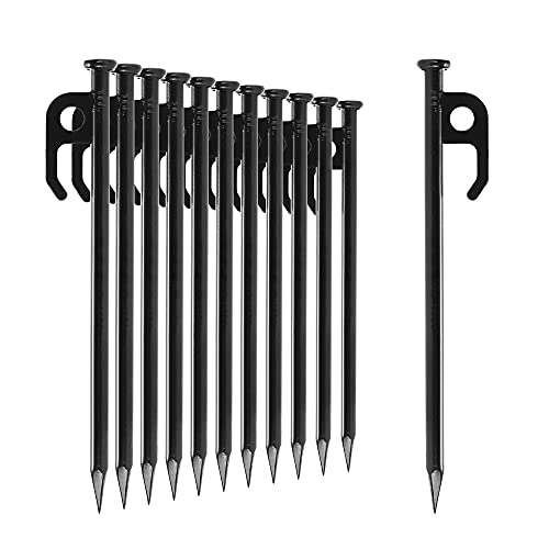 com-four® 12x Zelt-Heringe aus Stahl - Lange und robuste Erdnägel für Camping und Outdoor - ideal für normalen und harten Boden - 20cm von com-four