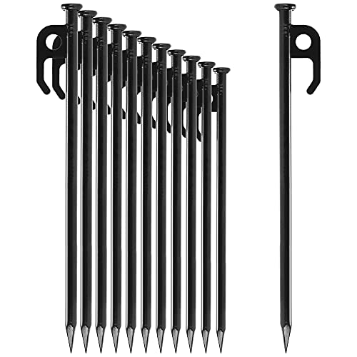 com-four® 12x Zelt-Heringe aus Stahl - Lange und robuste Erdnägel für Camping und Outdoor - ideal für normalen und harten Boden - 30cm von com-four