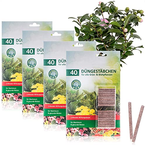 com-four® 160x Düngestäbchen - Blumendünger für Grünpflanzen und Blühpflanzen - Pflanzendünger für Wachstum und gesunde Blüten von com-four