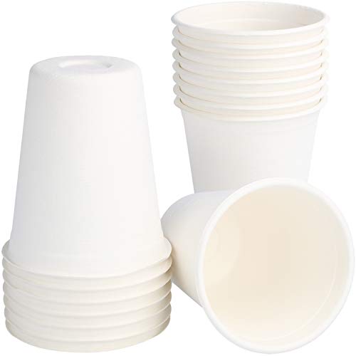 com-four® 16x Bagasse Becher - umweltschonende Kaffeebecher aus Zuckerrohr - Stabile, robuste, kompostierbares Outdoor Geschirr für Grillpartys, Kindergeburtstage und Camping von com-four