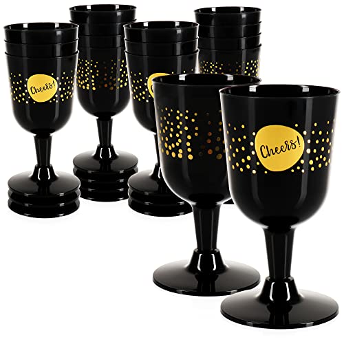 com-four® 16x Mehrweg Weinkelch - Weingläser aus Kunststoff für Party, Camping und unterwegs - Weinbecher spülmaschinengeeignet - Kunststoffglas - Plastikbecher - Festivalgeschirr [Auswahl variiert] von com-four