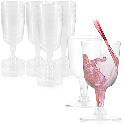 com-four® 16x Mehrweg Weinkelch - transparente, stapelbare Weingläser aus Kunststoff für Party, Camping und unterwegs - wiederverwendbar und spülmaschinengeeignet von com-four
