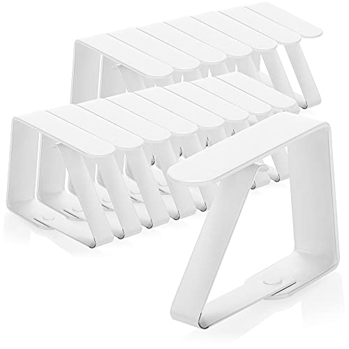 com-four® 16x Premium Tischdeckenklammer - Tischklammern aus weiß lackiertem Edelstahl - Tischtuchklammer für drinnen und draußen von com-four