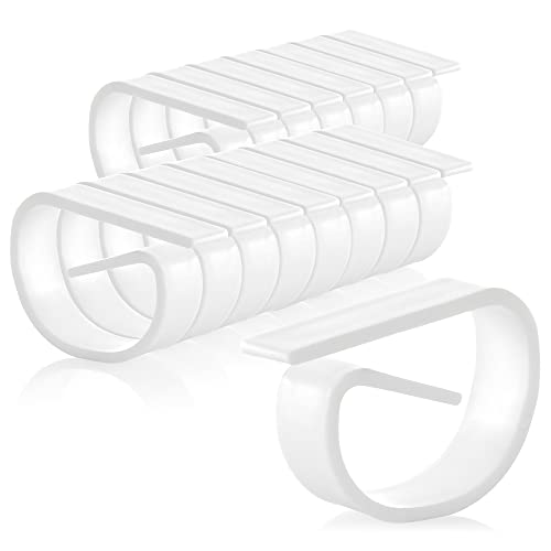 com-four® 16x Tischtuchklammern aus bruchfestem Kunststoff in weiß, Tischdeckenbeschwerer, Tischdeckenhalter Made in Germany (16 Stück) von com-four