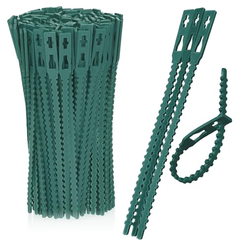 com-four® 200x Pflanzbinder - Pflanzenbinder grün - Universalbinder - Blumenbinder - Sträucher binden - Baumbefestigung - Allzweckbinder - Drehbinder - Pflanzen stabilisieren 14 cm (14cm) von com-four