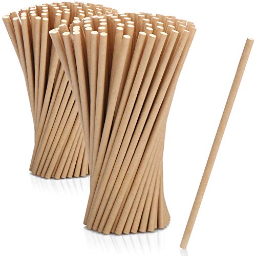 COM-FOUR® 200x Strohhalm aus Kraftpapier - Biologisch abbaubare Trinkhalme - Umweltfreundliche Papierstrohhalme - 19,5 cm von com-four