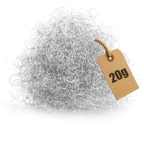 com-four® 20g Premium Engelshaar - feines metallisches Lametta für Adventskranz, Gesteck, Tannenbaum - weihnachtliche Tischdeko - Metall-Fäden für Bastelarbeiten von com-four