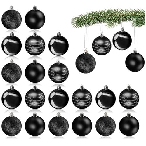 com-four® 20x Christbaumkugel - Weihnachtsbaumkugeln aus Kunststoff für Weihnachten - Baumschmuck für den Christbaum - Christbaumschmuck - Kunststoffkugeln von com-four