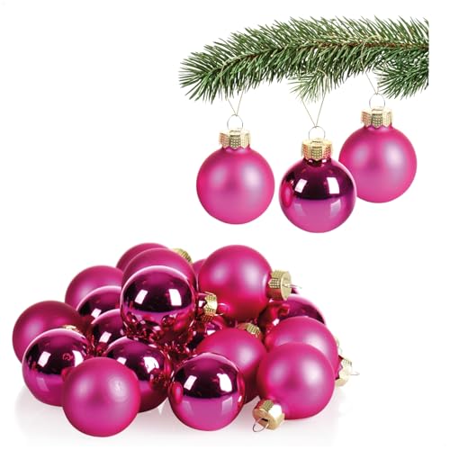 COM-FOUR® 20x Mini-Christbaumkugeln aus Glas - kleine Weihnachtskugeln für die Weihnachtsdekoration - Baumschmuck für den Weihnachtsbaum - Ø 3 cm von com-four