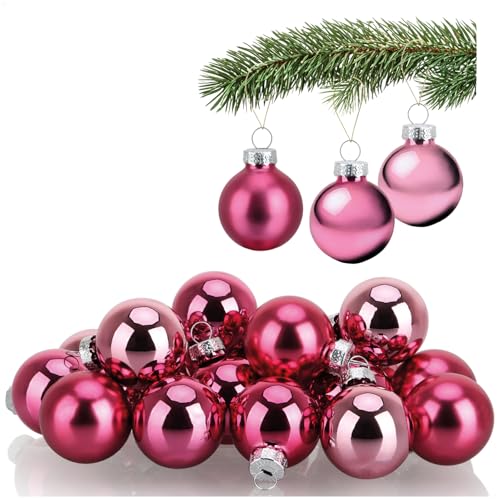 COM-FOUR® 20x Mini-Christbaumkugeln aus Glas - kleine Weihnachtskugeln für die Weihnachtsdekoration - Baumschmuck für den Weihnachtsbaum - Ø 3 cm von com-four