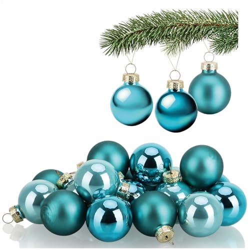 COM-FOUR® 20x Mini-Christbaumkugeln aus Glas - kleine Weihnachtskugeln für die Weihnachtsdekoration - Baumschmuck für den Weihnachtsbaum - Ø 3 cm von com-four
