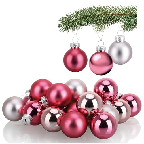 COM-FOUR® 20x Mini-Christbaumkugeln aus Glas - kleine Weihnachtskugeln für die Weihnachtsdekoration - Baumschmuck für den Weihnachtsbaum - Ø 3 cm von com-four