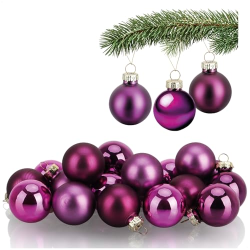 COM-FOUR® 20x Mini-Christbaumkugeln aus Glas - kleine Weihnachtskugeln für die Weihnachtsdekoration - Baumschmuck für den Weihnachtsbaum - Ø 3 cm von com-four