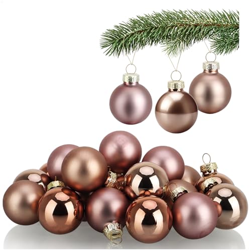 COM-FOUR® 20x Mini-Christbaumkugeln aus Glas - kleine Weihnachtskugeln für die Weihnachtsdekoration - Baumschmuck für den Weihnachtsbaum - Ø 3 cm von com-four