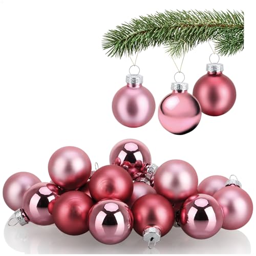 COM-FOUR® 20x Mini-Christbaumkugeln aus Glas - kleine Weihnachtskugeln für die Weihnachtsdekoration - Baumschmuck für den Weihnachtsbaum - Ø 3 cm von com-four