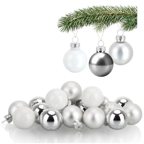 COM-FOUR® 20x Mini-Christbaumkugeln aus Glas - kleine Weihnachtskugeln für die Weihnachtsdekoration - Baumschmuck für den Weihnachtsbaum - Ø 3 cm von com-four