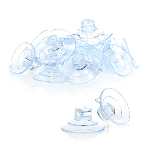 com-four® 20x Saugnapfhalter mit Kabel-Schlitz, transparent für Lichterkette und Fenster-Dekoration für Weihnachten, Ostern, Silvester - Saugnapfhalter Ø 30 mm (020 Stück - transparent) von com-four