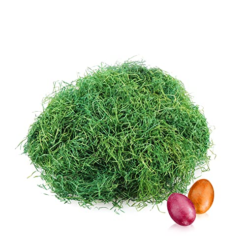 com-four® 240g Ostergras in grün für Osternester - Osterdeko zum Basteln - Holzwolle für Osterkörbe (Set5 - Ostergras grün - 240g) von com-four