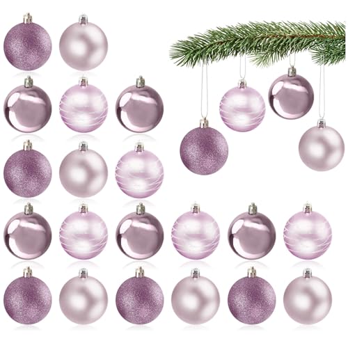com-four® 24x Christbaumkugel - Weihnachtsbaumkugeln aus Kunststoff für Weihnachten - Baumschmuck für den Christbaum - Christbaumschmuck - Kunststoffkugeln von com-four