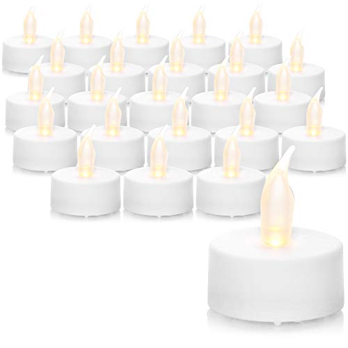 com-four® 24x LED Teelichter mit 6 Stunden Timmer - kinder- und haustierfreundliche Teelichter - batteriebetriebene Kerzen (24 Stück mit Timer) von com-four