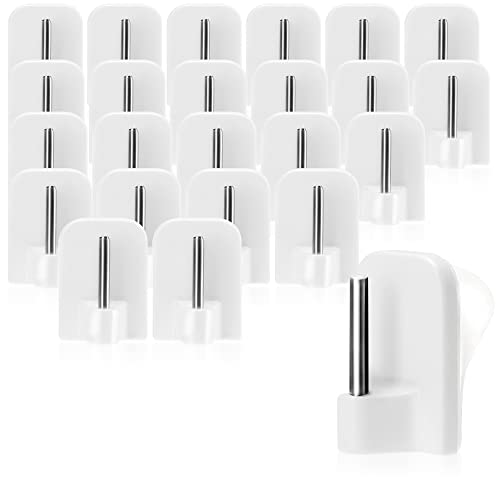 com-four® 24x selbstklebende Gardinenhaken für Gardinenstangen, Vitragestangen Zubehör Sets - Klebehaken für Fenster, Fensterhaken - weiß von com-four