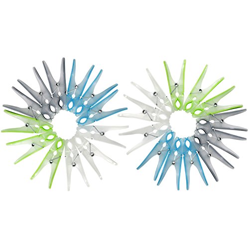 com-four® 24x Wäscheklammern mit Softgrip, Klammern mit starkem Halt zum Aufhängen von Bettwäsche, Wäscheklammern zum Wäscheaufhängen (Softgrip - 024 Stück) von com-four
