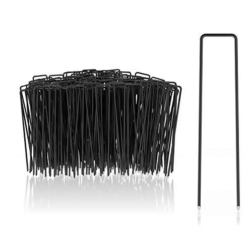 com-four® 250x Erdanker aus Carbonstahl - robuste Erdnägel zur Befestigung von Unkrautvlies und Folien - Bodenanker für Garten und Camping - eckig (250 Stück - 150x25x3mm) von com-four