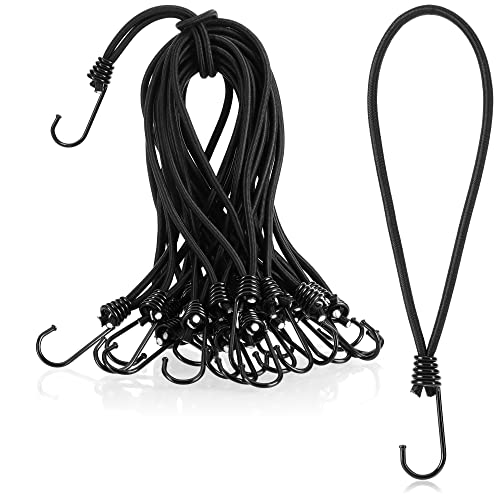 com-four® 25x Premium Planenspanner mit Haken - Spanngummi für Banner, Plakate, Zelte, Planen, Pavillion - Zeltspanner für Camping - Gummispanner - Expanderschlinge (25 Stück - schwarz - 25cm) von com-four